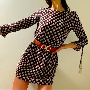 Floral/Polkadot Plum Mini Dress